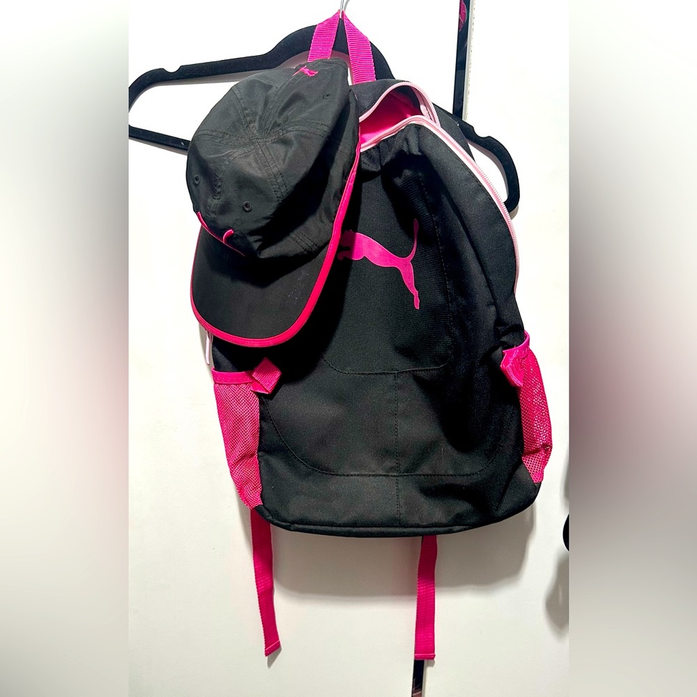 Bundle Puma Black and Pink Women's Backpack includes Puma cap